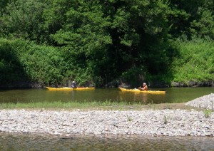 Paddling the lagoon